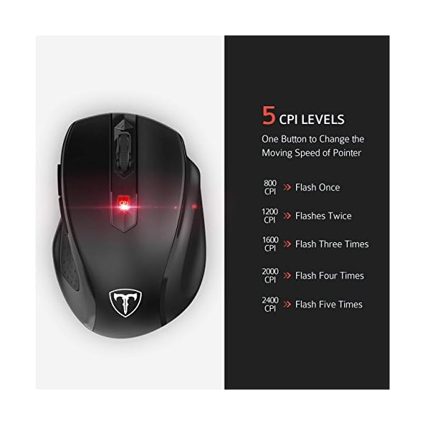 [Updated Version] Wireless Mouse, Patuoxun 2.4G USB Wireless Mice Optical PC Laptop Computer Cordless Mouse with Nano…