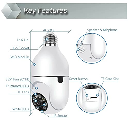 Optiguard Light Bulb Security Camera, Optigard Camera Light Bulb, Full