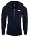 Nike Men's Sportswear Full Zip Club Hoodie, Obsidian/Obsidian/White, Medium