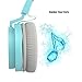 On Ear Headphones, Marvotek Kids Headphones with Microphone Wired Stereo Headphones Music Sky Blue