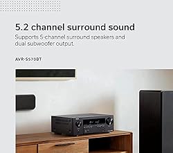 Denon - AVR-S570BT Receiver, 5.2 Channel, 8K Ultra
