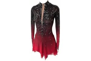 ONUYGCFH Girls' Figure Skating Dresses Professional Competition Performance Gradient Color Ice Skating Skirt for Women