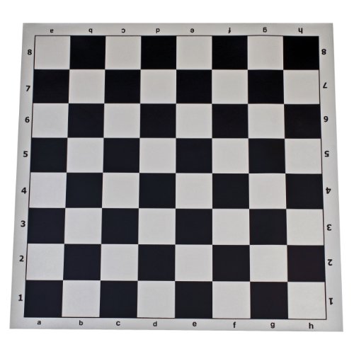 Best Value Tournament Chess Set - Filled Chess Pieces and Black Roll-Up Vinyl Chess Board