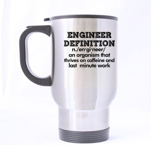 Creative Design Birthday Gift or Christams Gift "Engineer Definition" Silver Stainless Steel Material Mug