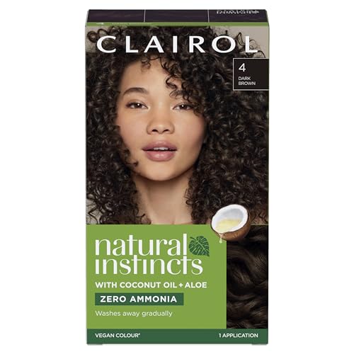 Clairol Natural Instincts Tinte para el cabello semipermanente sin amoniaco, 4 marron oscuro