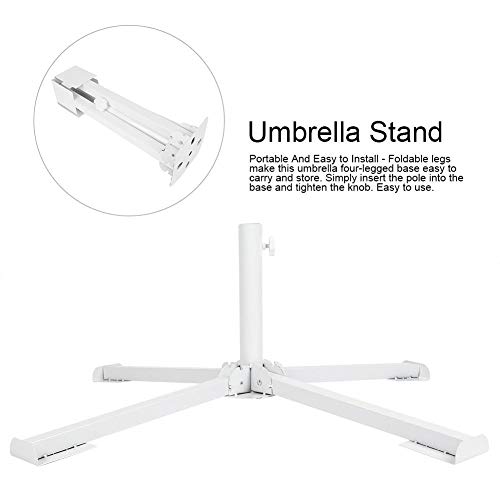 Jeffergarden Sunshade Holder Portable Sun Umbrella Four-Legged Base Stand Foldable Accessories Waterproof Durable for Garden Patio Outdoor