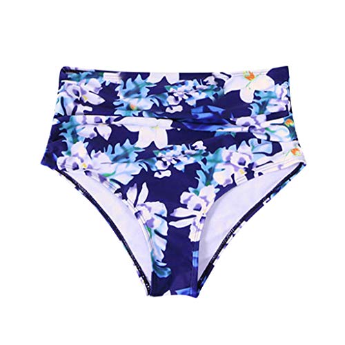HJuyYuah Women High Waisted Bikini Swim Pants Shorts Bottom Swimsuit Swimwear Bathing Blue