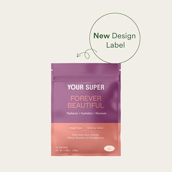YOUR SUPER FOREVER BEAUTIFUL SUPERFOOD BLEND – ORGANIC SUPERFOOD POWDER FOR HEALTHY SKIN AND HAIR, WITH ORGANIC AÇAÍ, POWDER, MAQUI BERRY, MACA, AND ACEROLA (40 SERVINGS)