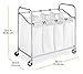 Whitmor 4 Section Rolling Laundry Sorter - 4 Removable Heavy Duty Bags - Chrome