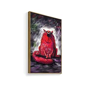 Framed Canvas Home Artwork Decoration Lovely Kitten Canvas Wall Art for Living Room, Bedroom - 16x24 inches