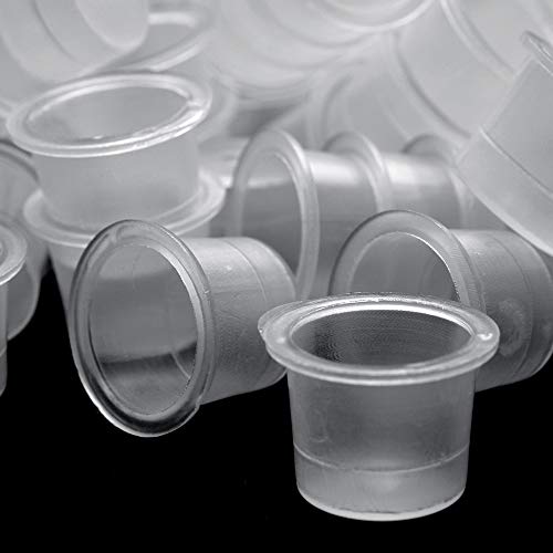 Tattoo Ink Caps, ATOMUS 300pcs 1000pcs Mixed Tattoo Ink Cups #9 Small #12 Medium #15 Large Plastic Tattoo Microblading Pigment Ink Cups Caps Holder (300pcs) - Thumbnail 3