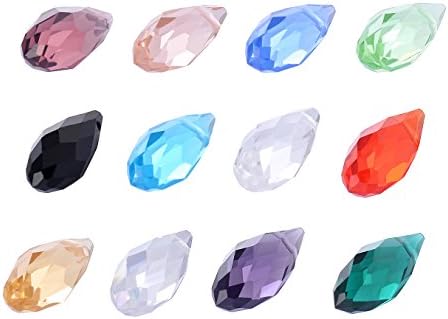 wanjin Wholesale Lot 240 pcs Teardrop Briollet 6x12mm Crystal Beads 12 colors with storage box