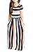 Syktkmx Girls Short Sleeve Long Prom Summer Beach Maxi Dress with Pockets