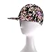 ZLYC Women Fashion Floral Print Adjustable Casual Snapback Baseball Cap Hat (Black)