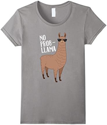 Womens No Problem No Prob Llama Funny Llama Graphic T-Shirt Large Slate