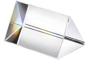 Essivox 5cm Small Glass Crystal Triangular Prism, Rainbow Maker for Light Refraction, Great for Photography and Physics Scien
