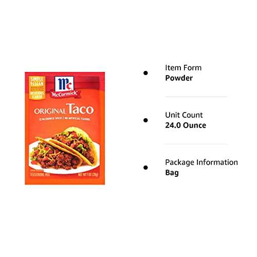 McCormick Original Taco Seasoning Mix, 1 oz (Pack of 24) Pricepulse