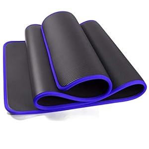 Kertz NBR Non Slip 12MM Yoga Mat Exercise Floor Workouts Fitness Pilates with Carry Bag 183 X 61 CM