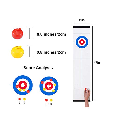 Gayisic Tabletop Curling Game Family Games Table Top Board Games Mini Desktop Game with 8 Shuffleboard Pucks for Kids and Adults Outdoor,School, Trave Gift (Curling Tabletop Game)
