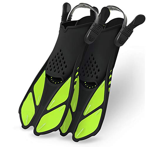 Greatever Snorkel Fins Adjustable Buckles Open Heel Swim Flippers