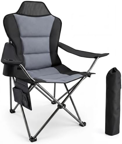 Campingstuhl Faltbar Bequem Gepolster, 150 KG Belastbar