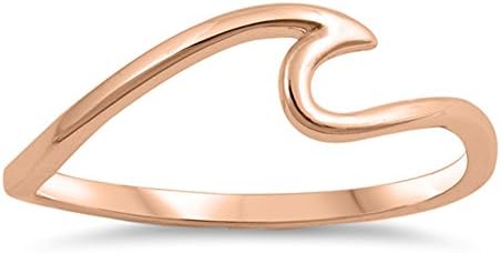 Wave Ocean Sea Thumb Stackable Ring New .925 Sterling Silver Band Sizes 3-13