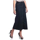 Tabeez Women's Classic Stretch Denim Long Skirt