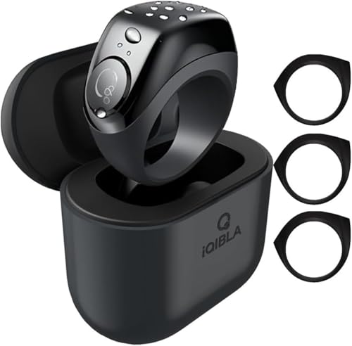 Jood J01 Smart Zikr Ring Tasbih Counter, Smart Rings Tasbeeh For Prayer Reminder OLED Display,IP67 Waterproof, 3 Sizes (18/20/22mm) + Charging Case (Black)