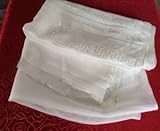 High Quality Tibetan Prayer Scarf Kata White Color 8 Auspicious Symbols Ps-18