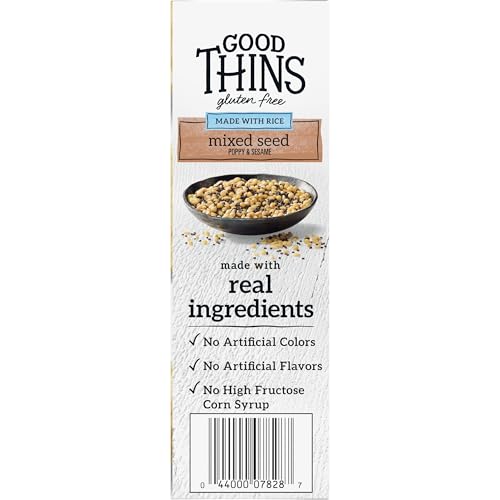 GOOD THINS MIXED SEED RICE SNACKS GLUTEN FREE CRACKERS, SNACK CRACKERS, 3.5 OZ