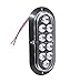 TMH Pack of 2 6 Inch 10 LED Surface Mount Oval Clear Lens Red Light Turn Signal Side Marker Tail LED Light for Truck Trailer Trail Bus 12V DC