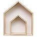 Sweet FanMuLin 2PCS Lovely Wooden House-Shaped Wall Storage Shelf Kid's Room Decoration (White)
