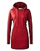 Regna X Women's Long Sleeve Casual Hoodie Dress With Kangaroo Pocket (10 Colors, Plus Size Available)