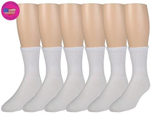 Women's Diabetic Socks - Loose Crew Fit For Better Circulation -12 Pack- By Zeke