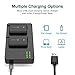 NP-FW50 Utaxo Camera Batteries Charger Set for Sony A6000, A6400, a7sii, a7, Alpha, A6500，A6300 A7, A7II, A7RII, A7SII, A7S, A7R, A55, A5100, RX10 Accessories (2-Pack, Micro USB Port, 1100mAH)