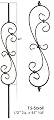 5 Pcs. 44" x 1/2" Skinny S-Scroll Iron Balusters Iron Spindles Metal Stair Parts Hollow.(Satin Black)