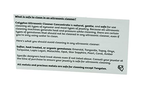 Calyptus Ultrasonic Jewelry Cleaner Concentrate | 100% Natural, Non-Toxic, and Safe | Diamond, Gemstone, Gold, Silver, and Eyeglass Sonic Cleaning Solution | 36 Machine Refills, 8 Ounces - Thumbnail 4