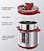 Electric Pressure Cooker ICOOKPOT 9-in-1 Multi- Use Programmable Smart Pressure Cooker, Slow Cooker, Yogurt Maker, Rice Cooker, Steamer, Soup and Warmer, Steam Rack and Recipes, Red