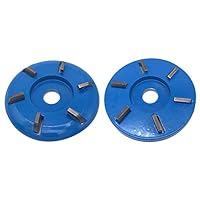 headytidy 2Pack Six Teeth Power Wood Carving Disc Tool Milling Cutter Wood Carving Disc for 16mm Aperture Angle Grinder - Flat Teeth and Arc Teeth, 90MM