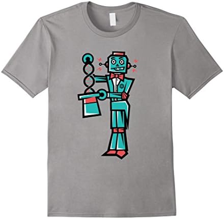 Men's Artificial Intelligence Robot Magician Creating DNA T Shirt XL Slate