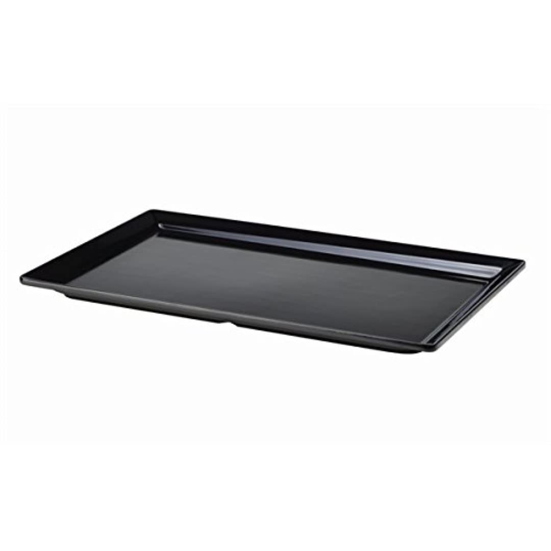 Genware NEV-MEL11-BK Melamine Platter, GN 1/1, Size 53 cm x 32 cm, Black