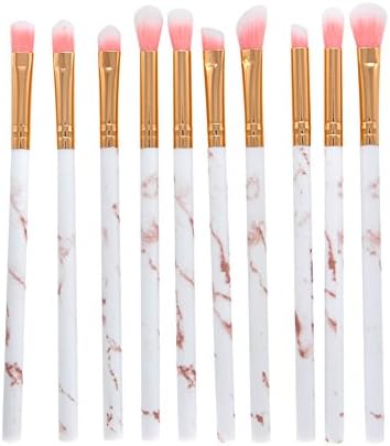 🍀 10 Pcs Makeup Brush Set 🍀, Hirolan, Professional Face Eye Shadow Eyeliner Foundation Blush Lip Makeup Brushes Powder Liquid Cream Cosmetics Blending Brush Tool (Gold)