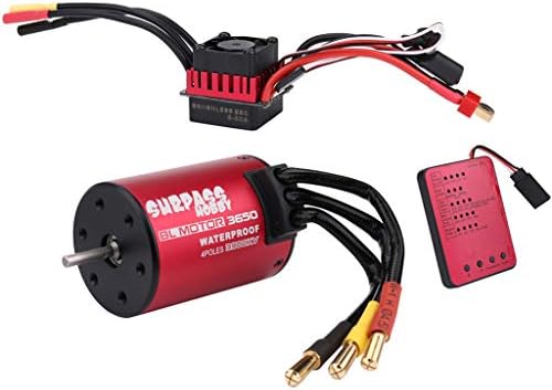 Ketteb Educational Toys Waterproof 3650 3900KV Brushless Motor+60A ESC+Program Card for 1/10 RC Car