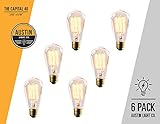 Edison light bulb - 6 Pack - The Capital - 40 Watt Bulb - Choose from many other designs. watt Inspired by Thomas Edison these incandescent filament style bulbs provide retro vintage light ambiance