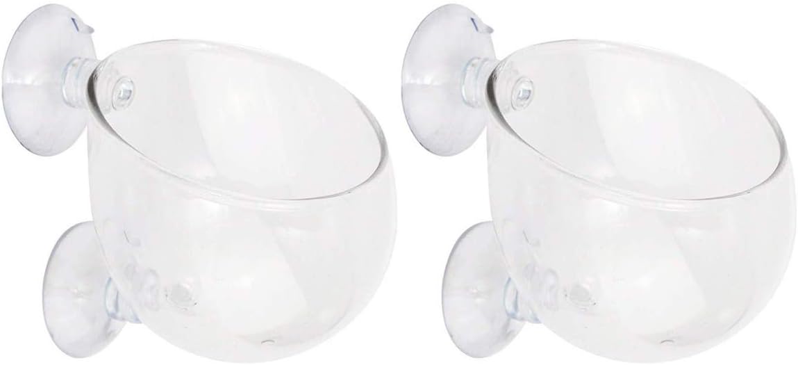 yeemeen Aquarium Plant Holder, 2Pcs Glass Plant Pot Aquarium with Suction Cups