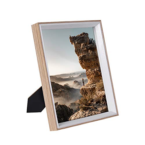 Shirly 8x10 Picture Frame Woodgrain 8x10 Frames for Tabletop Display Wall Mounting Decor 2 Pack Wood