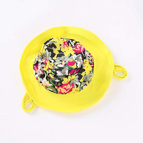 Jshuang❤️(6M-3Y) Toddler Baby Girl Ruffled Swimwear Floral Swimsuit Cap Bathing Beach Clothes Set（Yellow） - Thumbnail 6