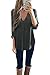 Women's Summer Solid Casual Loose V-Neck Pocket Cuffed Sleeve Long Chiffon Tops T-Shirt Blouse