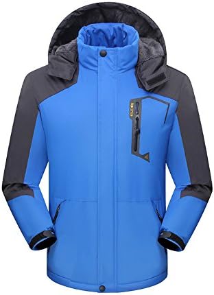 Ski Jacket Waterproof Windproof Fleece Jacket Mountain Jacket Sportswear For Men /Women Outdoors (US Large, Asia 3XL, Blue)