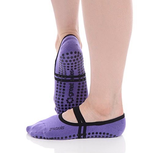 Great Soles Ballet Grip Sock (Violet/Black, Cotton)